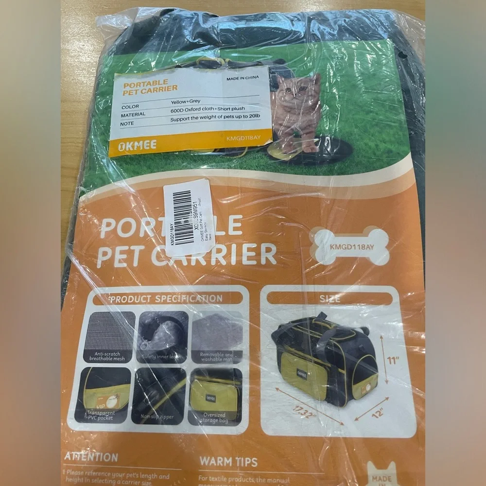 OKMEE Portable pet carrier for small & medium cats, dog puppies.